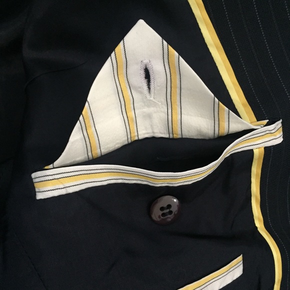 J. Crew Navy Pinstripe Blazer Size 2 - Picture 6 of 8